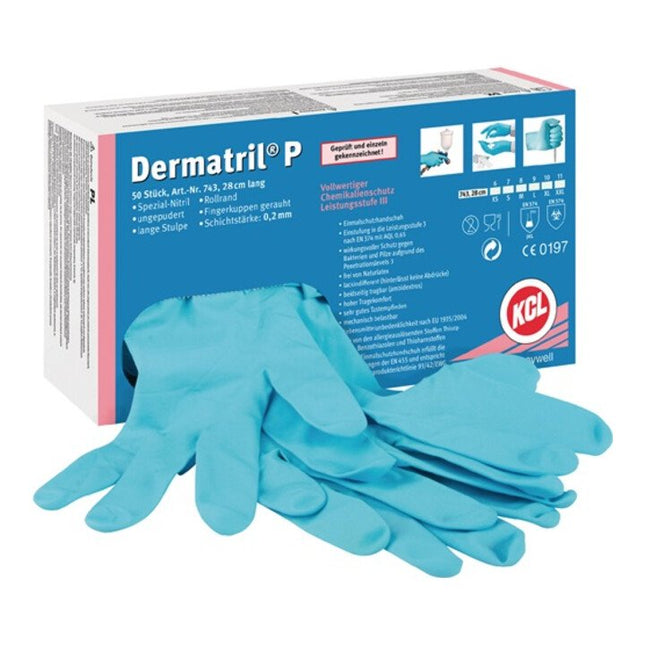 HONEYWELL guanti monouso Dermatril P 743 misura 7 blu ( 4000371738 )