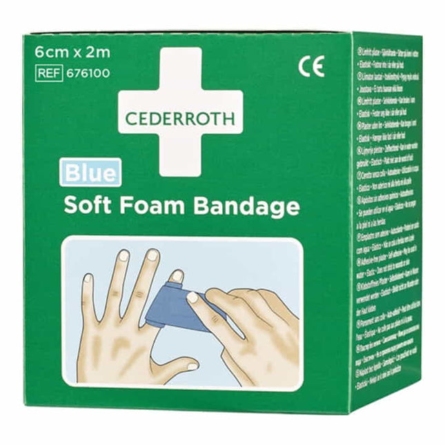 CEDERROTH Sparadrap et bandage mousse souple auto-adhérent élastique, bleu ( 4000386486 )