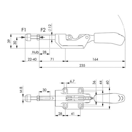 AMF Sauterelle à tige coulissante no. 6845 taille 3 ( 4000604385 )
