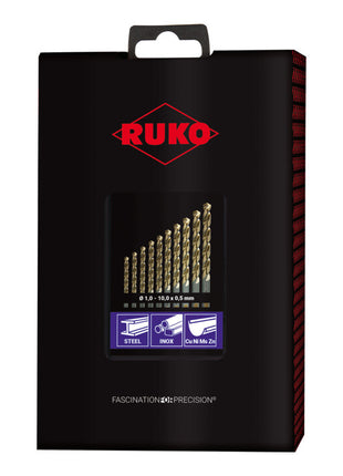 RUKO twist drill bit set DIN 338 UNI nominal Ø 1-10x0.5 mm ( 4000606341 )