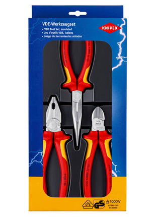 KNIPEX pliers set electrical package contents 3-piece VDE ( 4000794416 )