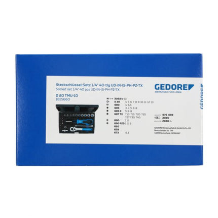 GEDORE Jeu de clés à douille D 20 TMU-10 40 pièces 1/4 po. ( 4000820559 )