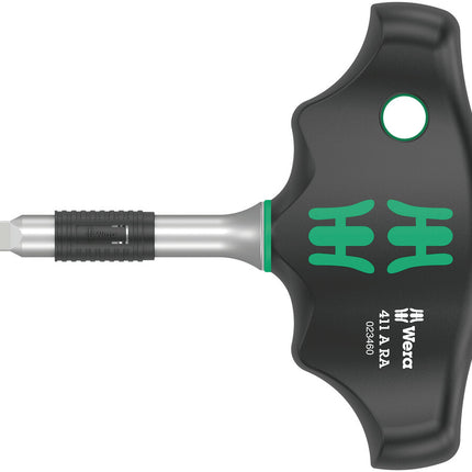 WERA Cricchetto reversibile a leva 411 A RA Impugnatura a croce 1/4 ″ Denti 80 ( 4000822452 )