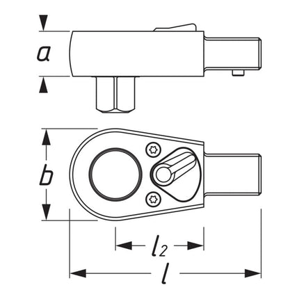 Cricchetto a leva HAZET 1/2 ″ 9 x 12 mm ( 4000822819 )