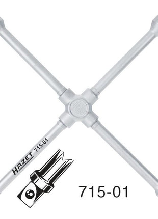 Chiave a croce HAZET 715-01 17 x 19 x 22 x 12,5 (1/2″ quadrato) ( 4000823580 )