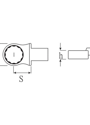 STAHLWILLE Outil d'insertion de bagues 732/40 36 ouverture de clé 36 mm 14 x 18 mm ( 4000826554 )