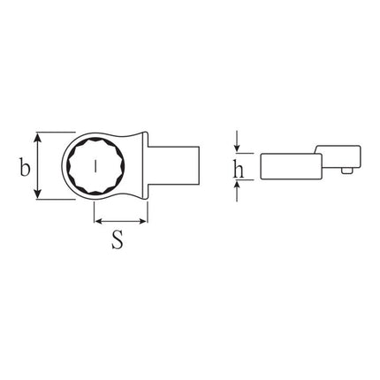 STAHLWILLE Outil d'insertion de bagues 732/40 36 ouverture de clé 36 mm 14 x 18 mm ( 4000826554 )