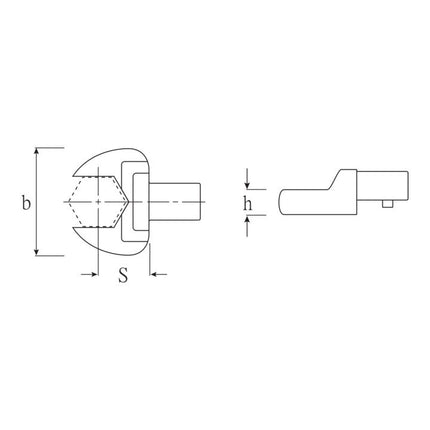 STAHLWILLE Outil à emmancher à mâchoire 731/40 24 ouverture de clé 24 mm 14 x 18 mm ( 4000826579 )