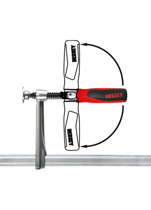 BESSEY all-steel screw clamp GZ-KG Clamping width 400 mm Projection 120 mm ( 4000831653 )