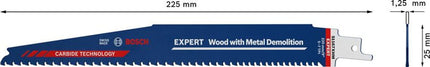 Lame de scie sabre BOSCH Wood Metal Demolition S 1167 XHM Longueur 225 mm Largeur 25 mm ( 4000837465 )