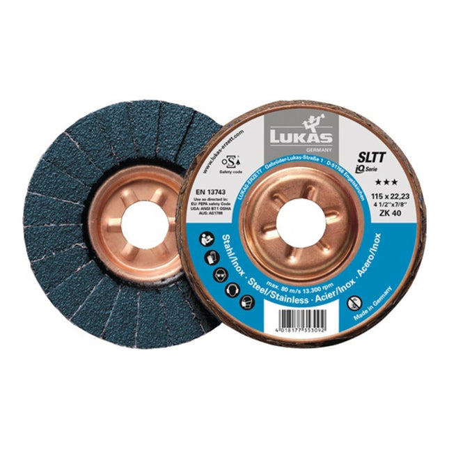 Disco lamellare LUKAS SLTT ZK Ø 115 mm grana 60 piatto ( 4000840320 )