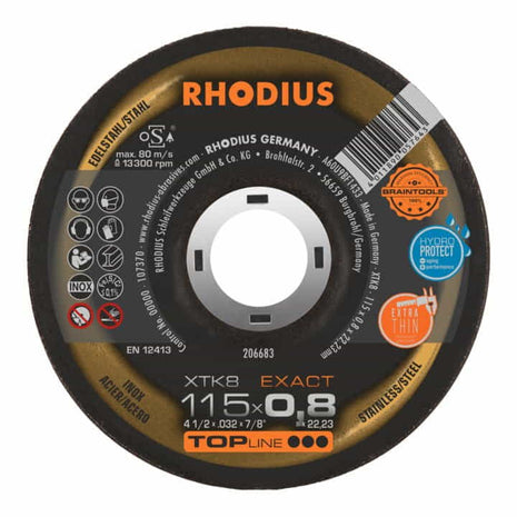 Disco da taglio RHODIUS XTK8 D115x0,8mm a manovella ( 4000841290 )