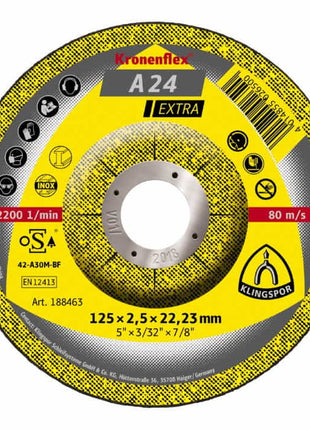 Disco da taglio KLINGSPOR A 24 Extra D125x2,5mm a manovella ( 4000841426 )