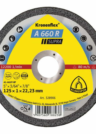 KLINGSPOR cutting disc A 660 R Supra D125x1mm straight ( 4000843412 )
