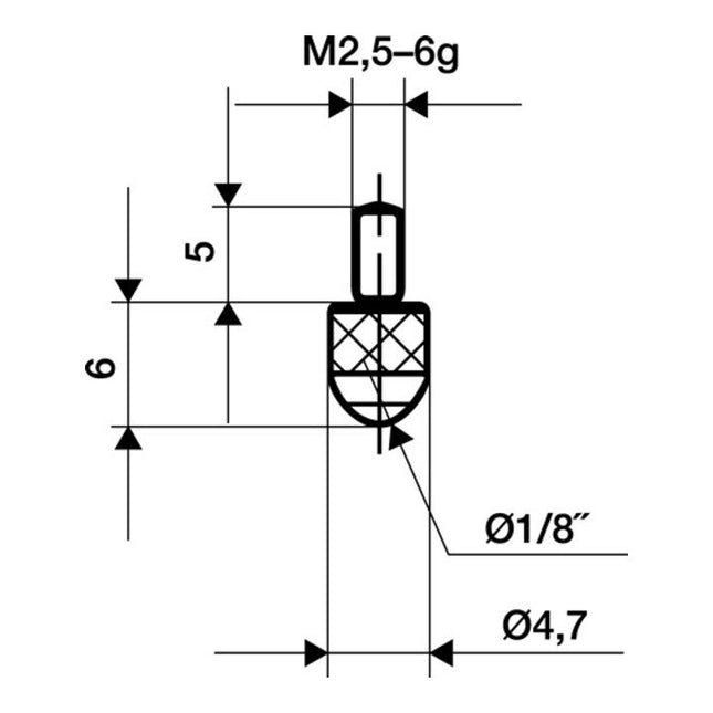 Inserto di misura KÄFER Ø 3 mm lunghezza 6 mm sfera ( 4000851688 )