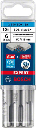 Taladro percutor BOSCH Expert SDS-7X Ø 6 mm longitud útil 50 mm longitud 115 mm (4000909969)