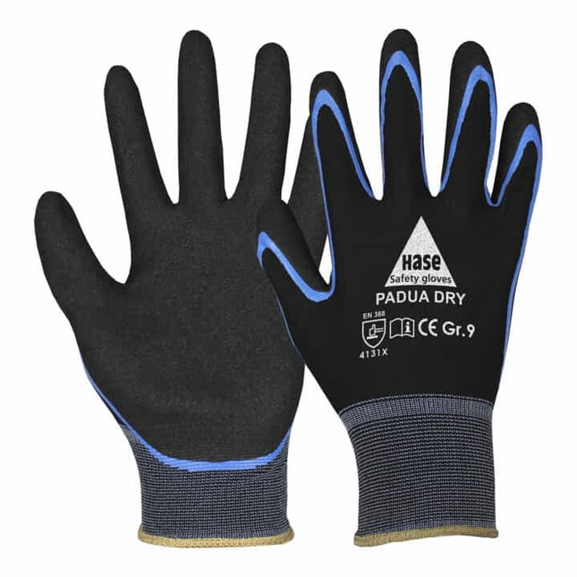 Guanti HASE Padova Dry taglia 9 nero/blu ( 8000094200 )