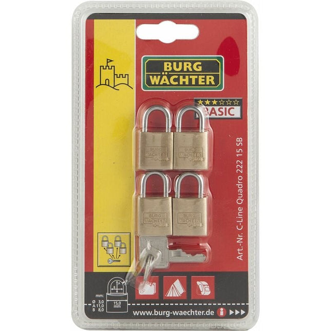 BURG-WÄCHTER Vorhangschloss-Set Quadro 222 40 Bügelstärke 6 mm Bügelhöhe 22 mm ( 8000428783 )