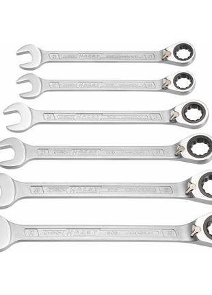 HAZET Jeu de clés mixtes à cliquet 606/6-1 6 pièces ouverture de clé 21-32 mm ( 8000463885 )