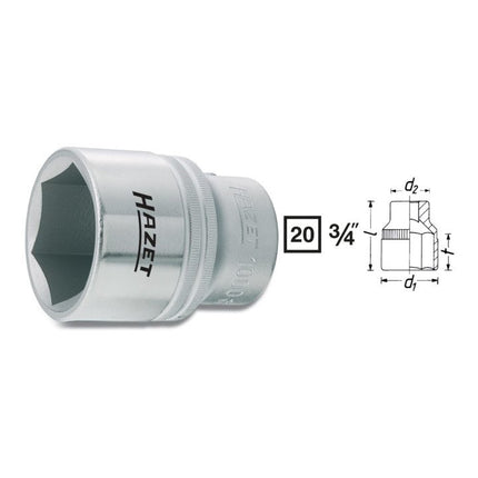 HAZET insert de clé à douille 1000 3/4″ 6 pans (8000466299)