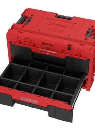 Qbrick System ONE Drawer 2 Toolbox 2.0 RED Ultra HD Cassetta degli attrezzi personalizzata 587 x 380 x 340 mm 29 l con due cassetti