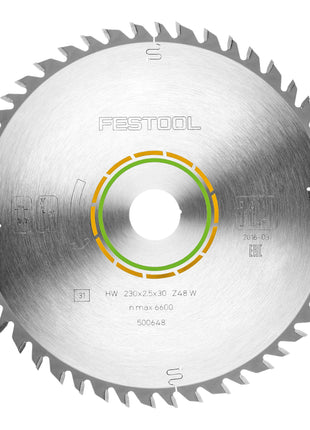 Festool HW 230x2,5x30 W48 circular saw blade WOOD FINE CUT 4 pcs. ( 4x 500648 ) 230 x 2,5 x 30 mm 48 teeth for solid wood, coated, veneered panels