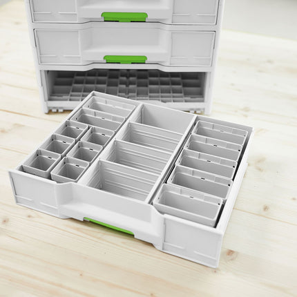 Festool 50x50/50x100x68 jeu de boîtes d'insertion (578056) pour Sortainer³, Systainer³ Combi, Systainer³ Organizer