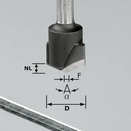 Fraise à rainure en V Festool HW S8 D18-135°/Alu (491443) pour défonceuse