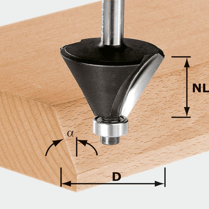 Fraise à chanfreiner Festool HW S8 D38,5/23/30° (491133) pour OF 900, OF 1000, OF 1010, OF 1010 R, OF 1400, OF 2000, OF 2200
