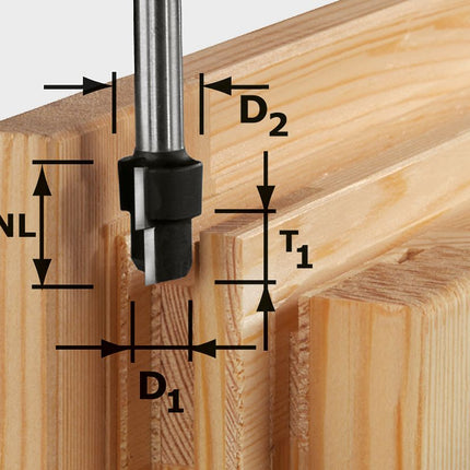 Fraise étagée Festool HW D20.3/12.3/9.3 S12 (492714) pour OF 1400, OF 2000, OF 2200