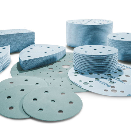 Festool STF D150/48 P80 GR/10 Disco abrasivo granato 150 mm P 80 10 pezzi ( 575156 ) per RO 150, ES 150, ETS 150, ETS EC 150, LEX 150, WTS 150, HSK-D 150