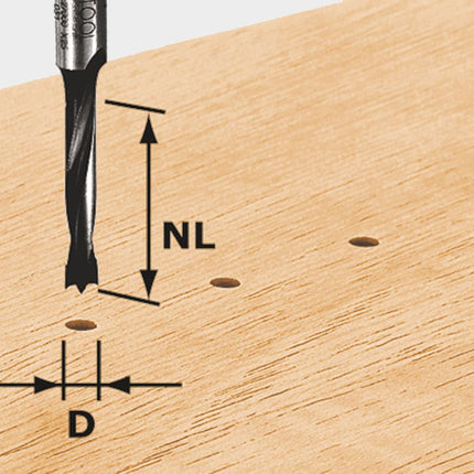 Foret à cheville Festool HW S8 D5/30 Z (491066) pour OF 900, OF 1000, OF 1010, OF 1010 R, OF 1400
