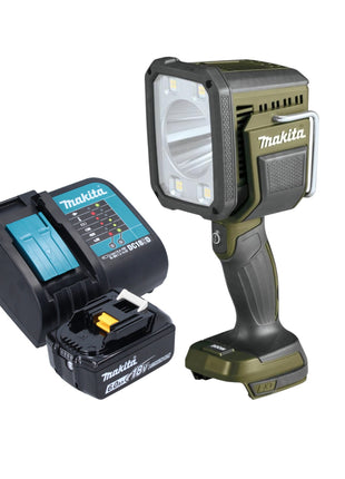 Makita DML 812 SG1 lampada a mano a batteria 18 V 1250 lm LED verde oliva avventura outdoor edizione speciale + 1x batteria ricaricabile 6,0 Ah + caricabatteria
