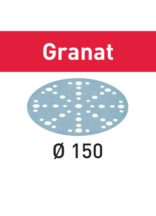 Festool STF D150/48 P220 GR/10 Disco de amolar granate 150 mm P220 10 piezas ( 578137 ) para RO 150, ES 150, ETS 150, ETS EC 150, LEX 150, WTS 150, HSK-D 150