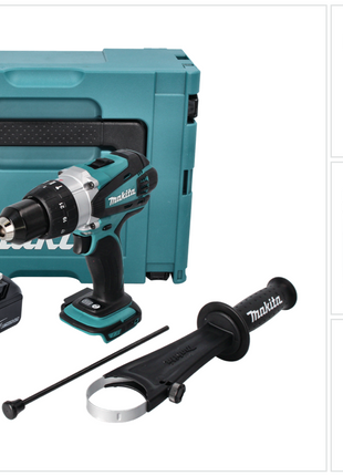 Makita DHP 458 M1J Perceuse-visseuse à percussion sans fil 18 V 91 Nm + 1x batterie 4,0 Ah + Makpac - sans chargeur