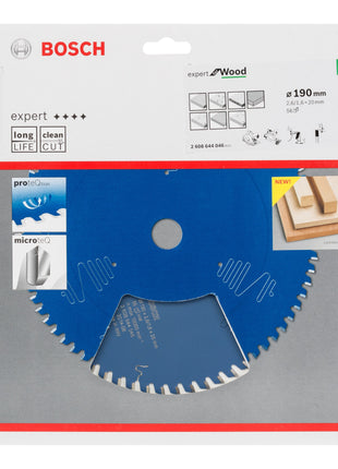 Piła tarczowa Bosch Expert for Wood 190 x 20 x 2,6 mm 56 zębów do drewna ( 2608644046 )