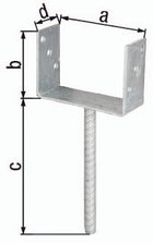 GAH U-post support ETA-10/0210 141x100x200x60mm ( 3000200710 )