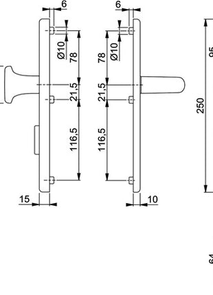 HOPPE Security furniture San Francisco 86G/3332ZA/3310/1301 Aluminium F1 ( 3000202009 )