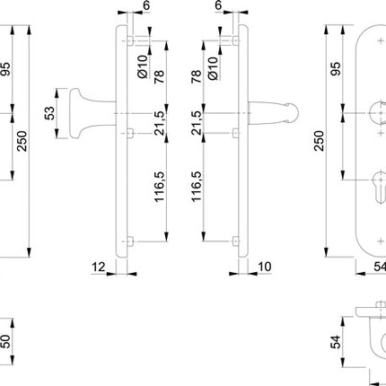 HOPPE Mobili di sicurezza Verona 86G/3331/3310/1510 Alluminio F1 ( 3000209097 )