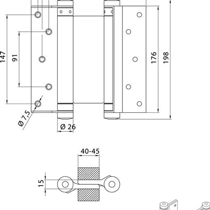 Charnière pour porte battante DENI en acier inoxydable (3000215049)