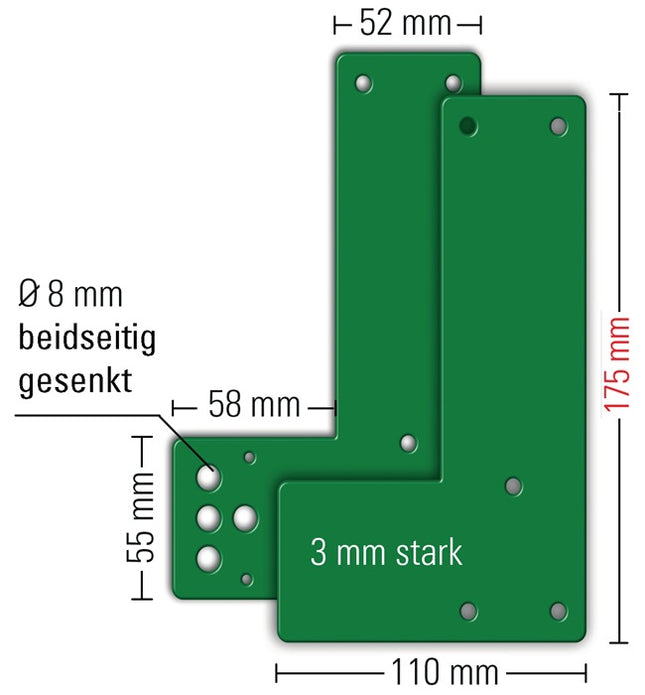 GFS Montageplatte 901 - / 991 470 Montage an Glastüren ( 3000250545 )