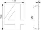 Numero civico EDI cifra 4 acciaio inox opaco ( 3000261319 )