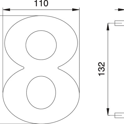 Numero civico EDI cifra 8 acciaio inox opaco ( 3000261323 )