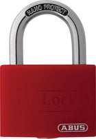 Cadenas à cylindre ABUS T65AL/40 rouge lisse. Largeur du corps de serrure 43 mm (3000280258).