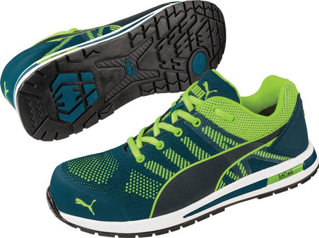 PUMA safety shoe Elevate Knit GREEN LOW size 40 blue/green ( 4000374620 )
