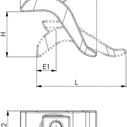 Artiglio di serraggio AMF n. 6321 per scanalatura a T 14 mm ( 4000833066 )