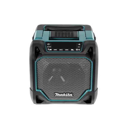 Makita DMR 202 RG Baustellen Lautsprecher 18V - für Akku- und Netzbetrieb, mit Bluetooth-Funktion, AUX-Anschluss, USB-Port, LCD Display + 2x 6,0 Ah Akku + Ladegerät - Toolbrothers