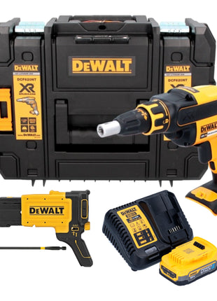 DeWalt DCF 620 E1T cordless drywall screwdriver 18 V 30 Nm brushless + 1x Powerstack battery 1.7 Ah + charger + TSTAK