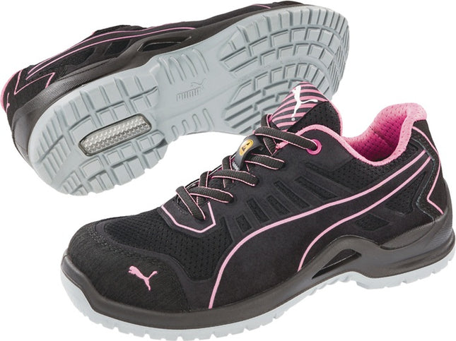 Chaussures de sécurité pour femmes PUMA Fuse TC Pink Wns Low Taille 39 noir/rose ( 4300700489 )