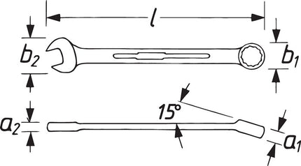 HAZET Chiave combinata 600 LG SW 27 mm Lunghezza 480 mm ( 8000465050 )